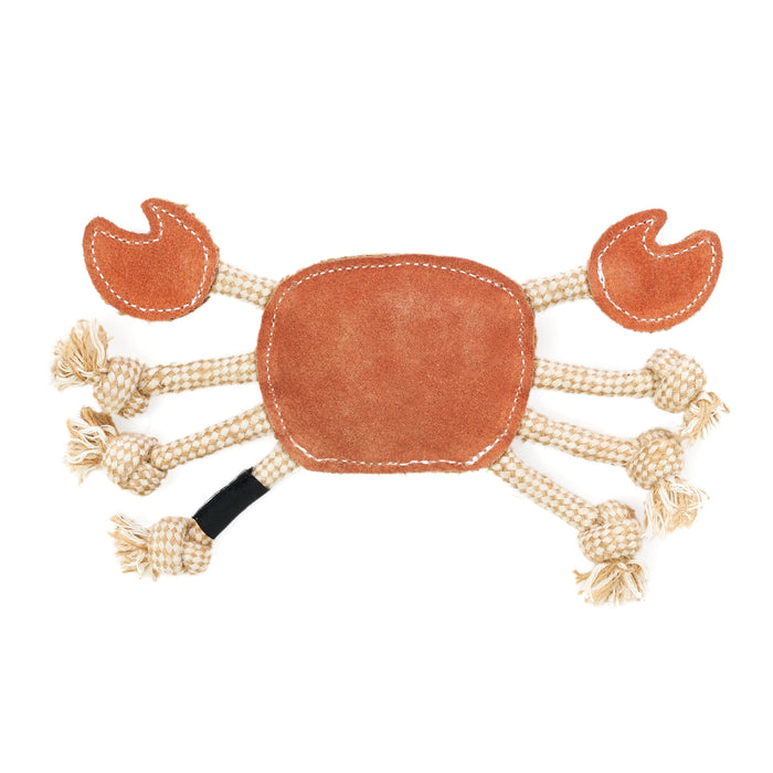 Ecozippy Suede and Rope Buddies - Crab Dog Toy