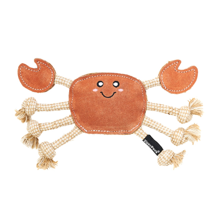 Ecozippy Suede and Rope Buddies - Crab Dog Toy