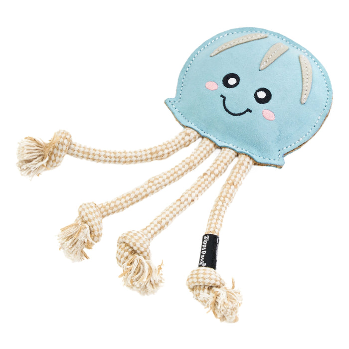 Ecozippy Suede and Rope Buddies - Jellyfish Dog Toy