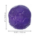 Purple KONG dog toy with dimensions on a white background