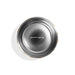 Silver pet bowl with 'Farm Rio' branding on a white background
