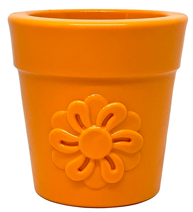 Flower Pot Durable Rubber Treat Dispenser & Enrichment Toy for Dogs
