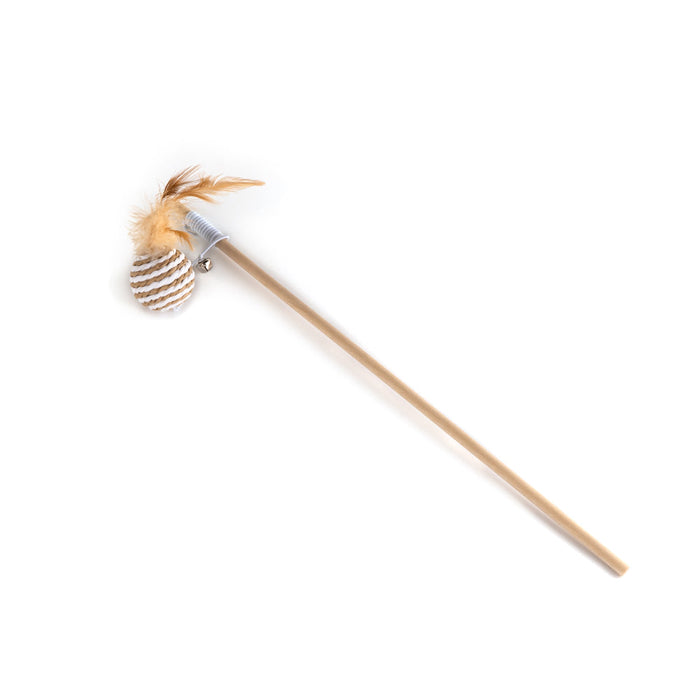 Fuzz Rustic Ball Wand Cat Toy