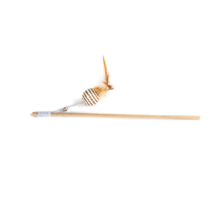 Fuzz Rustic Ball Wand Cat Toy