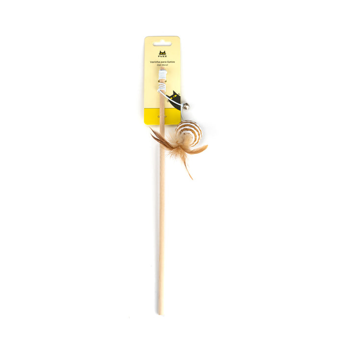 Fuzz Rustic Ball Wand Cat Toy