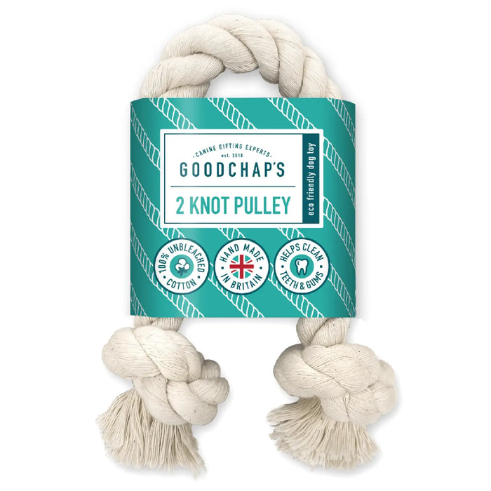 Goodchap's 2 Knot Pulley natural cotton rope toy