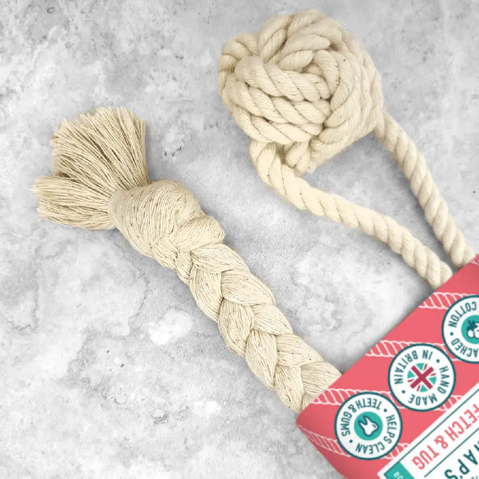 Goodchap's Pup's First Fetch and Tug natural cotton rope toys