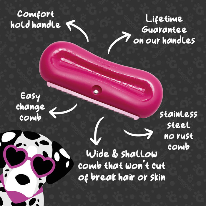 Groomi Deshedding Brush 2.0 for Dogs, Cats, Horses & Rabbits