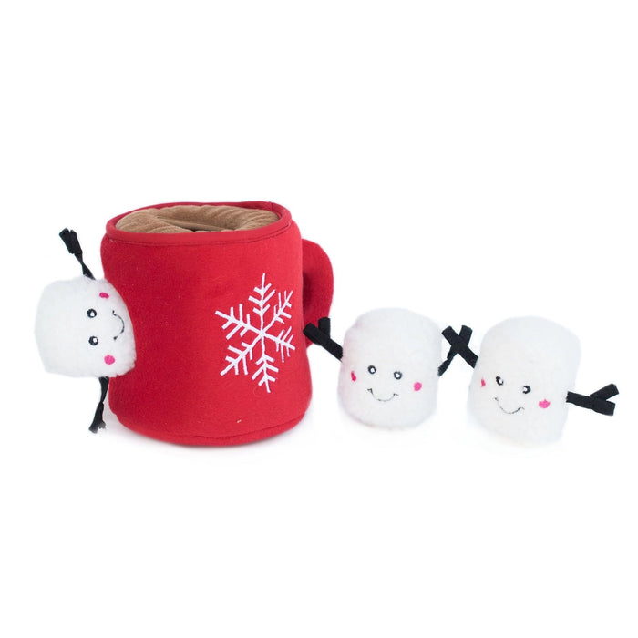 Christmas Enrichment Burrow Soft Squeaky Dog Toy - Hot Cocoa with Marshmallows