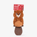 Plush beaver toy with packaging on a white background