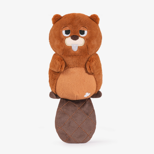 Plush toy beaver with a white background