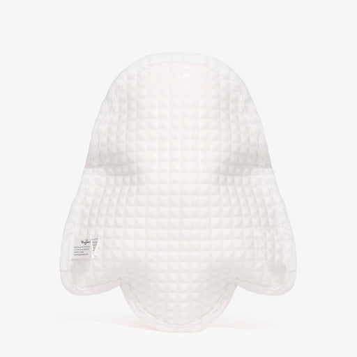 White toy with textured surface on a white background