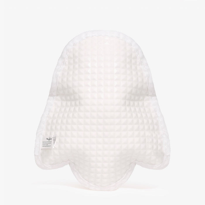 White toy with textured surface on a white background