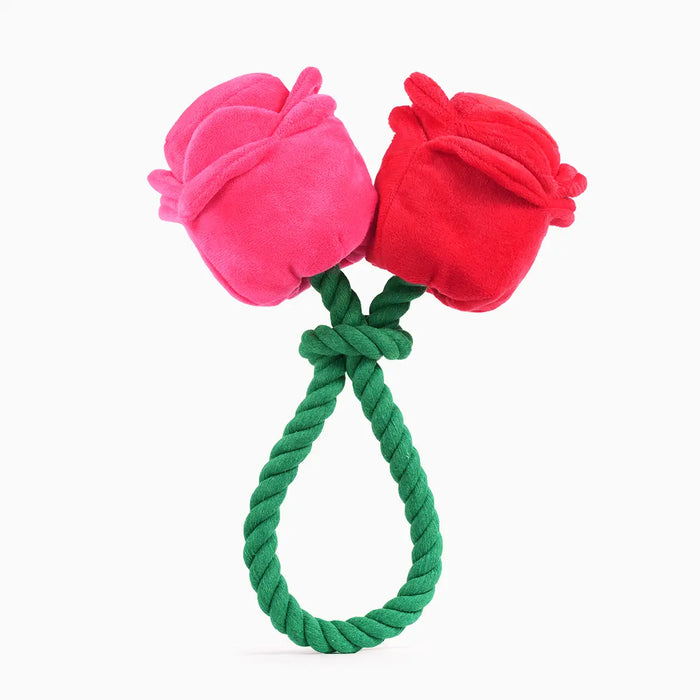 Hugsmart Pet Woof Love Dog Rope Toy - Valentine's Day Roses
