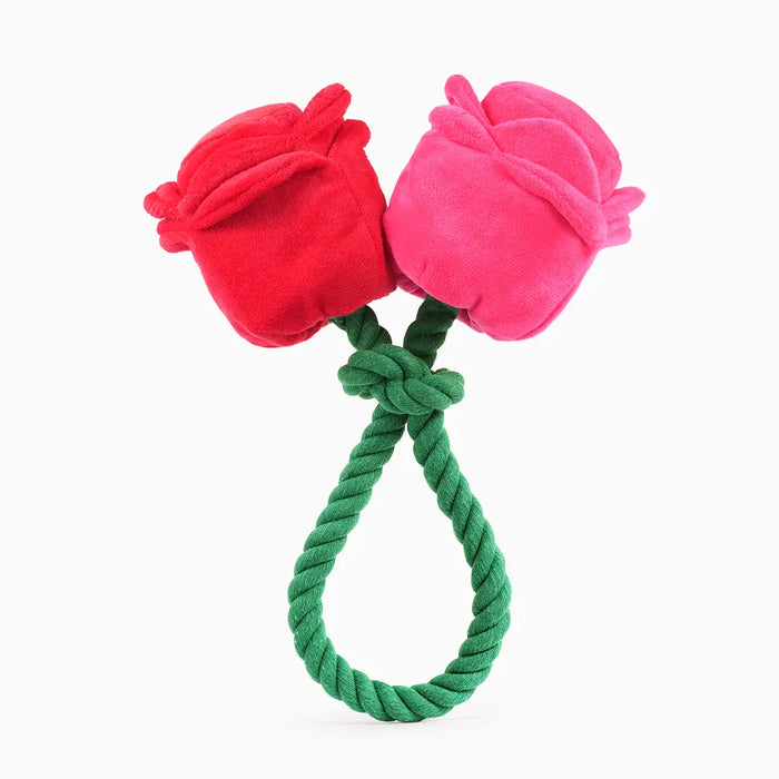 Hugsmart Pet Woof Love Dog Rope Toy - Valentine's Day Roses