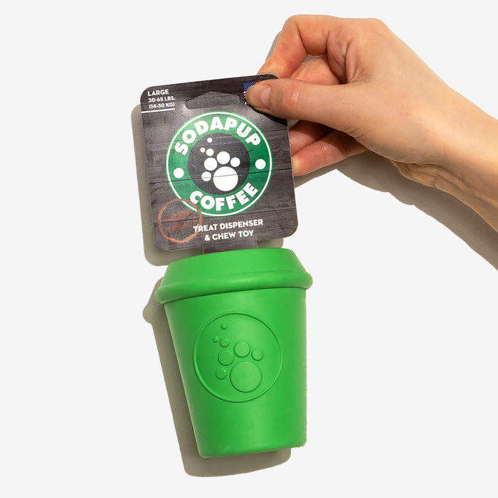 Sodapup Coffee Cup Rubber Chew Toy and Treat Dispenser
