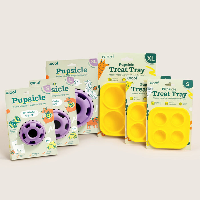 Woof Lavender Pupsicle Toy + Treat Tray Combo