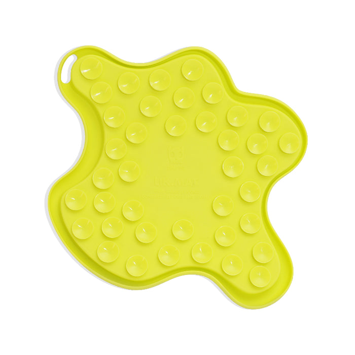 Yellow mat with textured surface on a white background