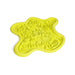 Yellow silicone mold with intricate design on a white background