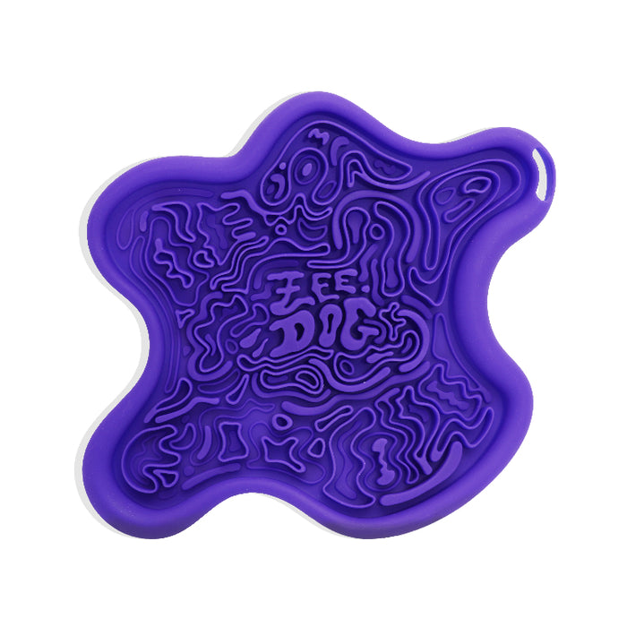 Purple textured coaster with 'zee Dog' branding on a white background