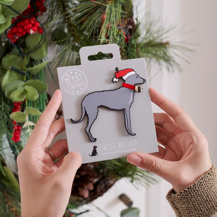 Christmas Tree Dog Decoration Lurcher Sweet William Designs WOOOF Wooof