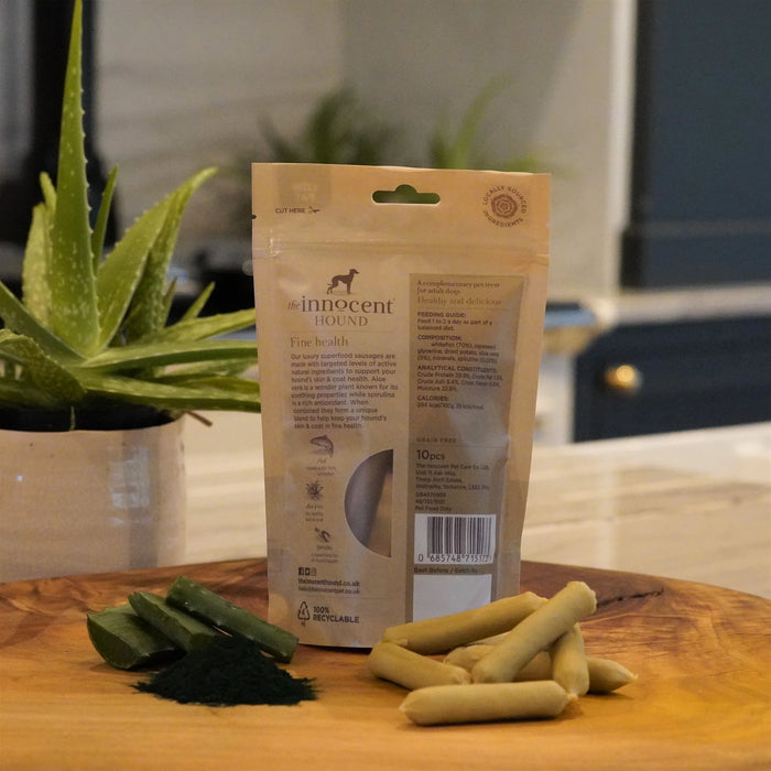 Skin & Coat Support Dog Sausages - Aloe Vera & Spirulina