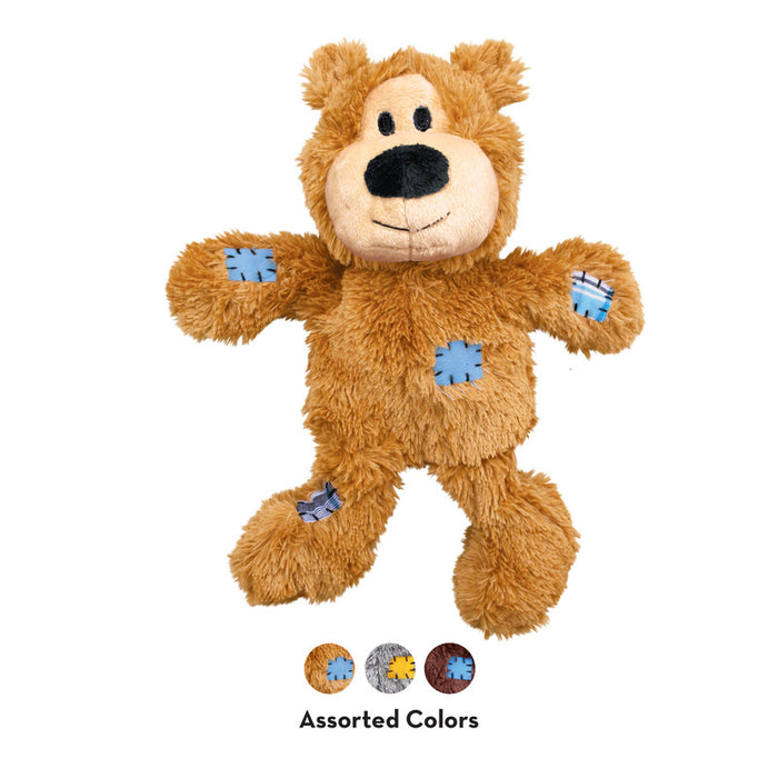 KONG Wild Knots Bears, Soft Toy with Knotted Inner Rope & Squeaker - 2 Sizes