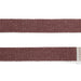 Close-up of a brown woven lead with a visible brand label on a white background
