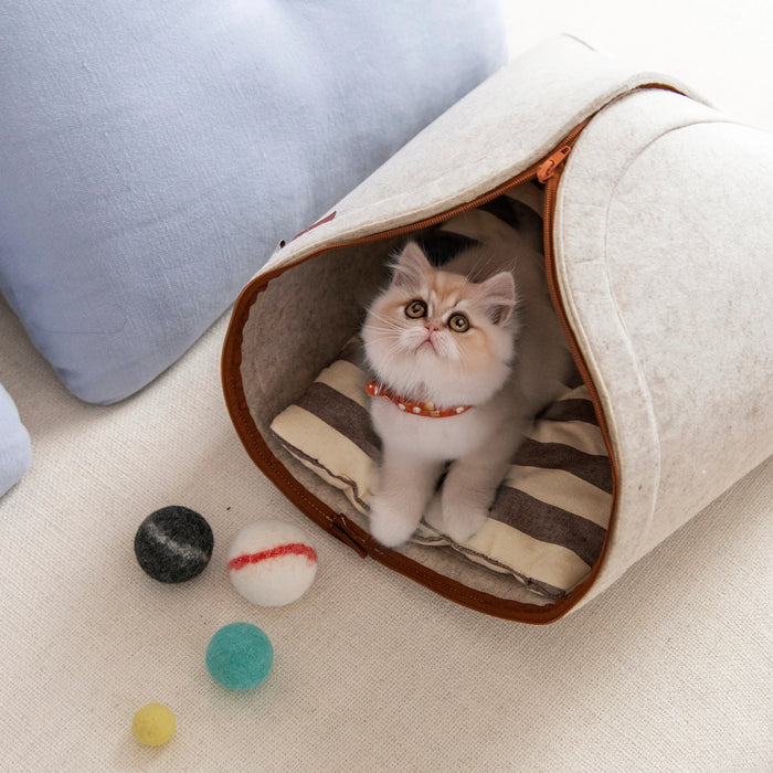 Nooee Pet Nabi Pet Cave, 2-in-1 Convertible Cat Bed & Dog Mat