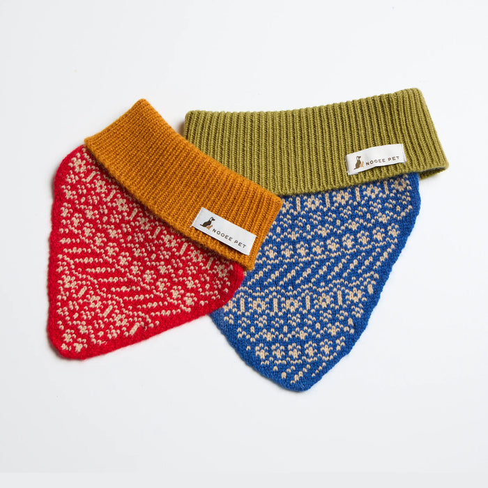 Nooee Pet Oliver 100% Merino Wool Knit Bandana Dog Scarf & Cat Scarves