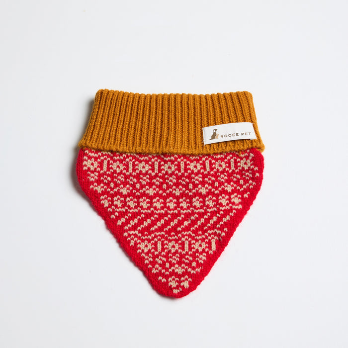 Nooee Pet Oliver 100% Merino Wool Knit Bandana Dog Scarf & Cat Scarves