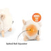 A plush sheep toy shown from the front and back on a white background. The front view shows a cream-colored fluffy body, beige ears and legs, and a simple stitched smile.