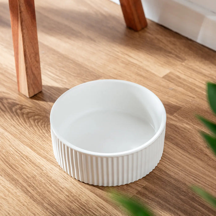 Park Life Designs Jardin Ribbed Dog & Cat Bowls - Matt White