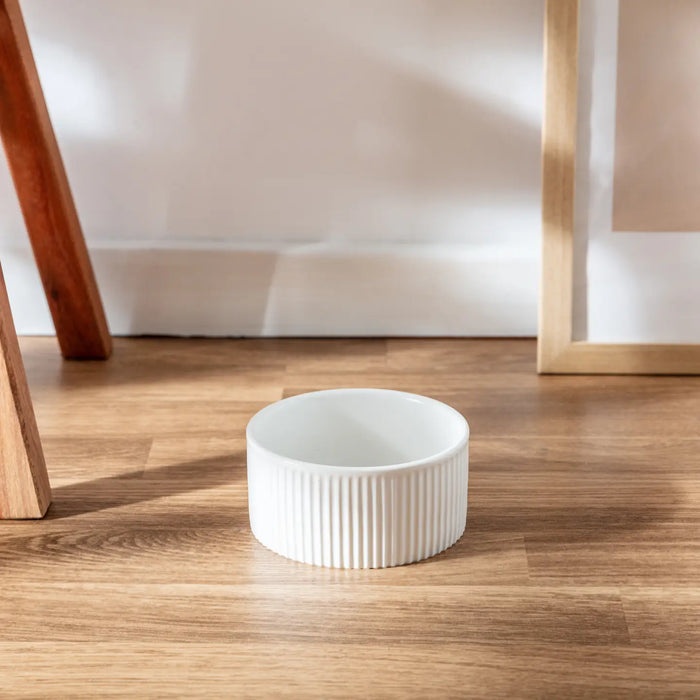 Park Life Designs Jardin Ribbed Dog & Cat Bowls - Matt White