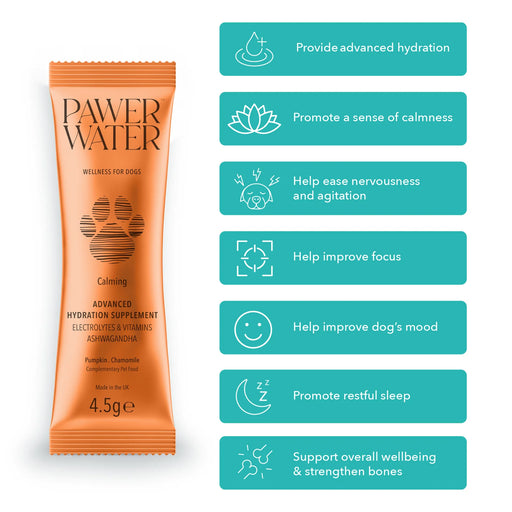 Pawer Water Calming benefits infographic