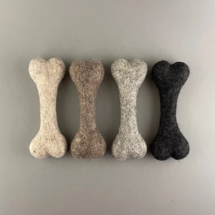 Pawsome Pet Toys Natural Wool Dog Toy - Large Bone