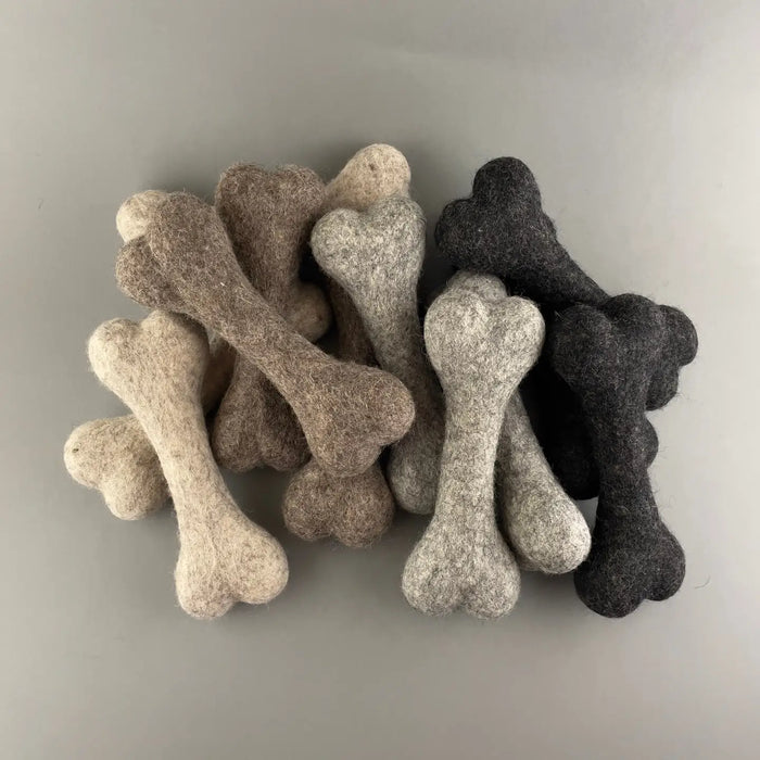 Pawsome Pet Toys Natural Wool Dog Toy - Large Bone