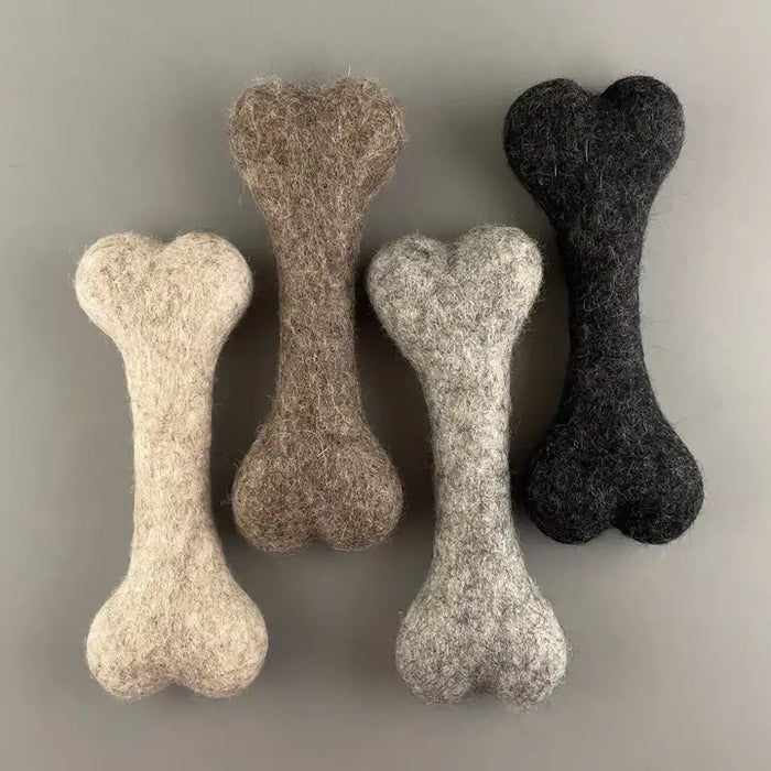 Pawsome Pet Toys Natural Wool Dog Toy - Large Bone