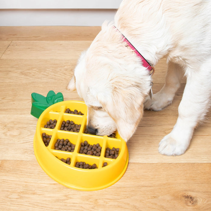 Pineapple Shaped Enrichment Slow Feeder Bowl for Dogs