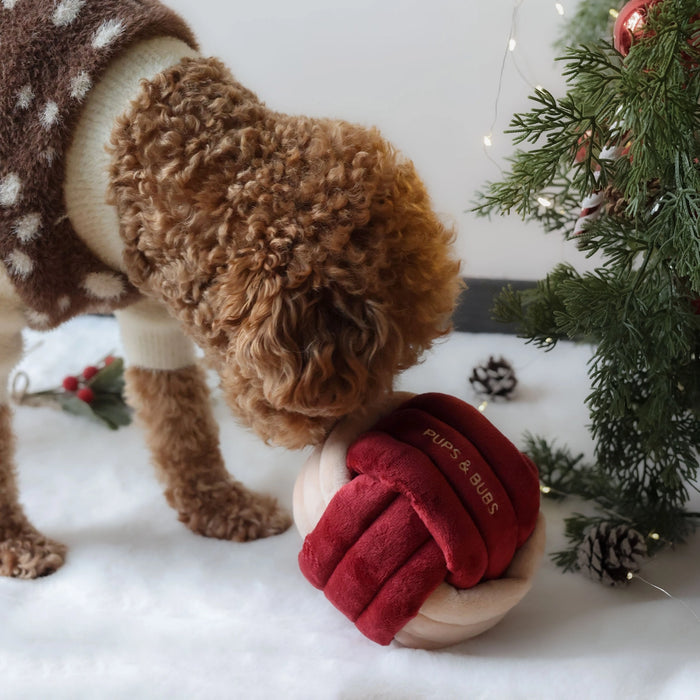 Pups & Bubs Christmas Dog Toy - Jingle Bell Knot