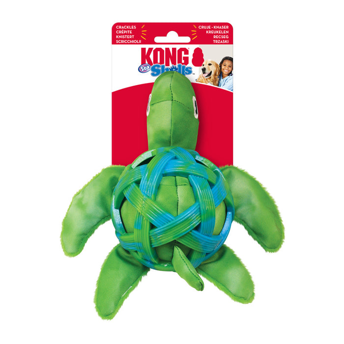KONG Sea Shells Turtle Soft Crackly Toy - Medium / Large