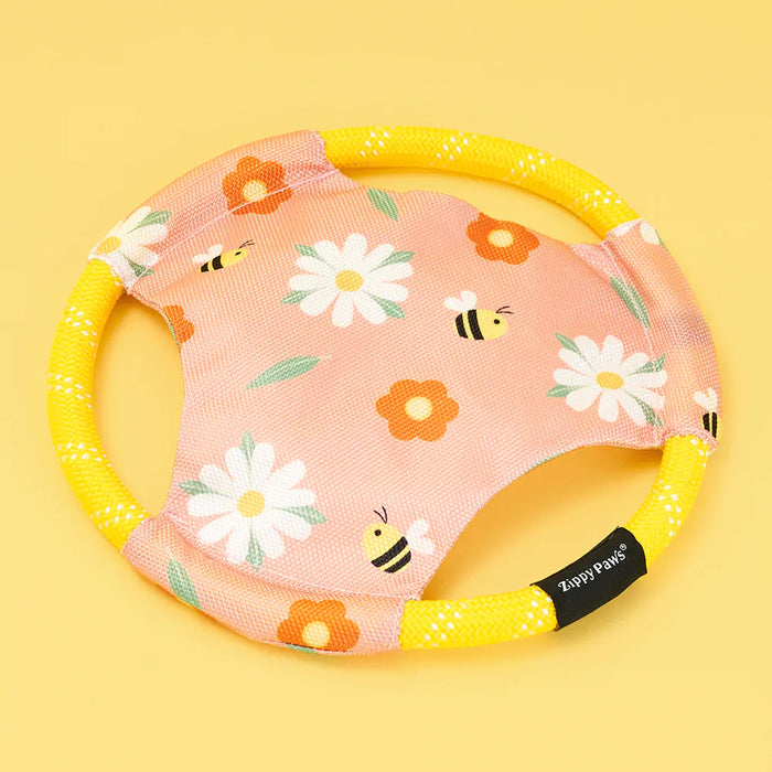 ZippyPaws Rope Gliderz Dog Frisbee Tug Toy - Daisy