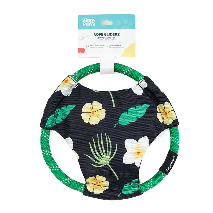 ZippyPaws Rope Gliderz Dog Frisbee Tug Toy - Hawaiian
