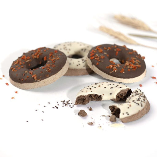 Dog Doughnuts with sprinkles on a white background