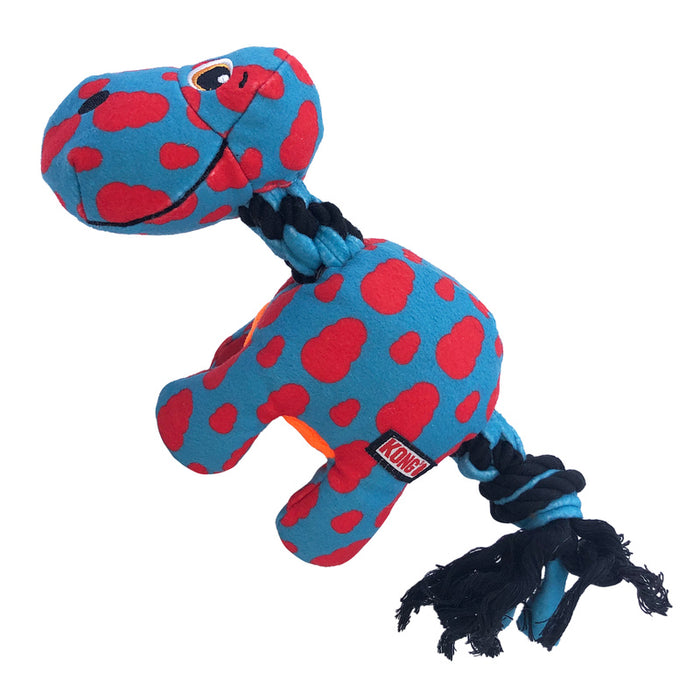 KONG Signature Dynos, Squeaky, Soft, Stretchy, Strong Fleece Rope Tug Toy - Medium - Two Colours