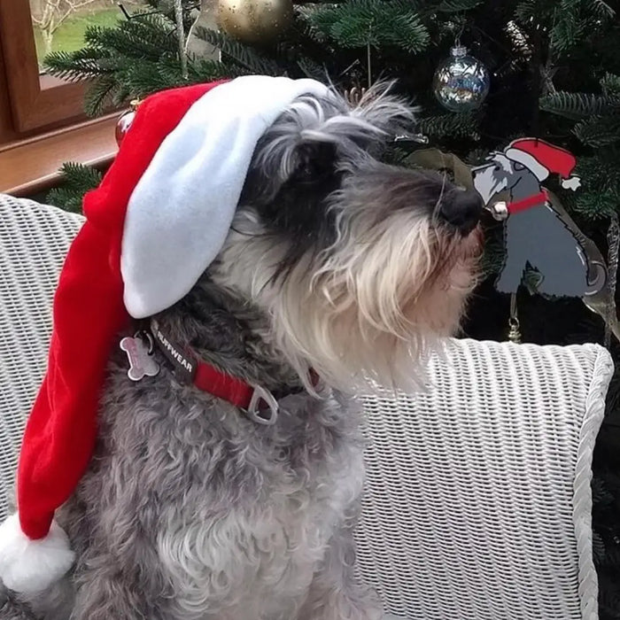 Christmas Tree Dog Decoration, Schnauzer, Grey