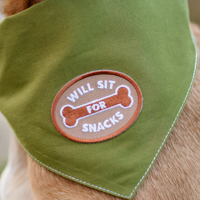 Scout's Honour, Will Sit for Snacks, Iron-On Patch for Pets