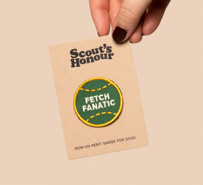 Scout's Honour, Fetch Fanatic, Iron-On Patch for Pets