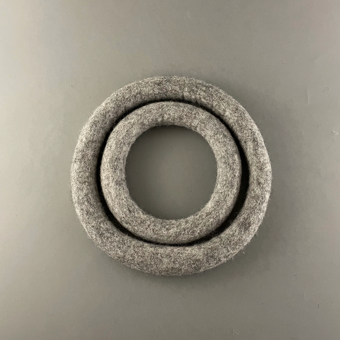 Two gray rings gray background