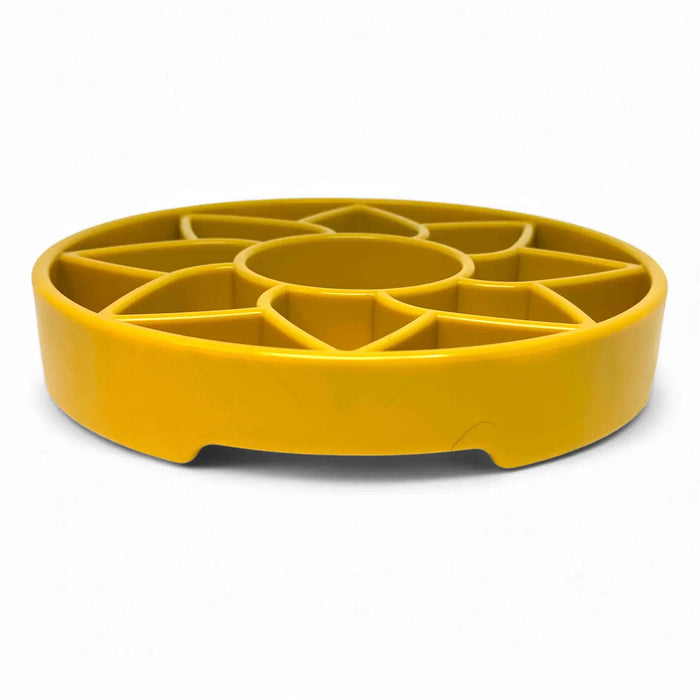SodaPup Sunflower Design Shallow Slow Feeder Dog Bowl